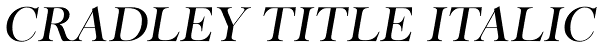 Cradley Title Italic Font