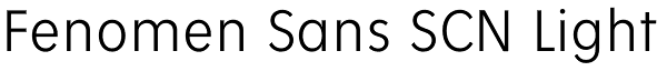 Fenomen Sans SCN Light Font