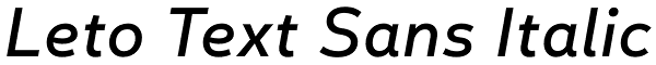 Leto Text Sans Italic Font