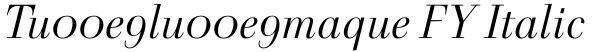 Tu00e9lu00e9maque FY Italic Font