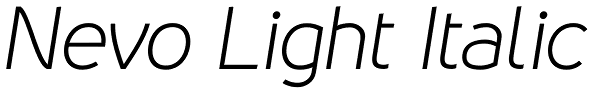 Nevo Light Italic Font