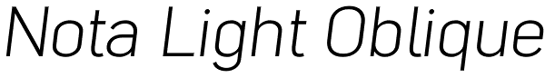 Nota Light Oblique Font