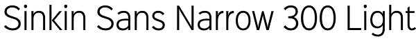 Sinkin Sans Narrow 300 Light Font