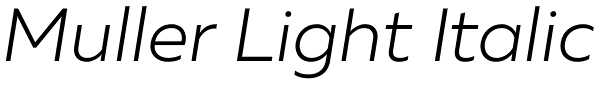 Muller Light Italic Font