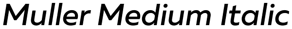 Muller Medium Italic Font