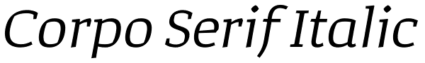 Corpo Serif Italic Font