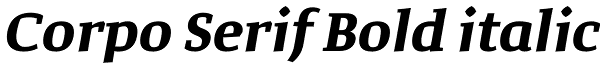 Corpo Serif Bold italic Font