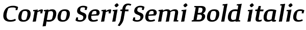 Corpo Serif Semi Bold italic Font