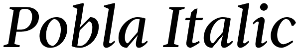 Pobla Italic Font