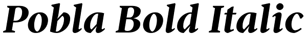 Pobla Bold Italic Font