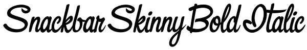 Snackbar Skinny Bold Italic Font