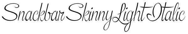 Snackbar Skinny Light Italic Font