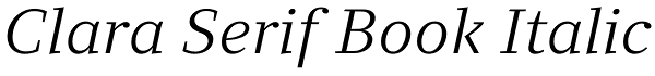 Clara Serif Book Italic Font