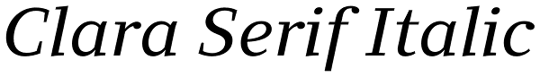 Clara Serif Italic Font