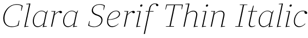 Clara Serif Thin Italic Font