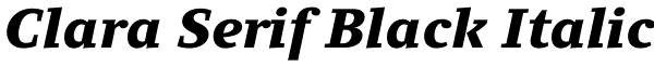 Clara Serif Black Italic Font