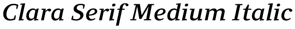 Clara Serif Medium Italic Font