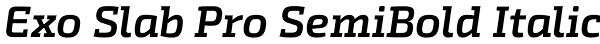 Exo Slab Pro SemiBold Italic Font