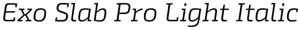 Exo Slab Pro Light Italic Font