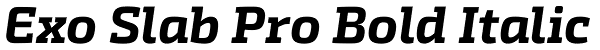 Exo Slab Pro Bold Italic Font