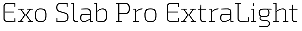 Exo Slab Pro ExtraLight Font