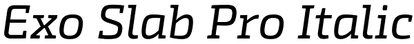 Exo Slab Pro Italic Font