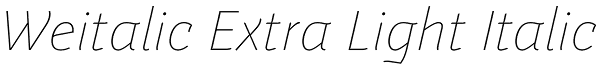 Weitalic Extra Light Italic Font