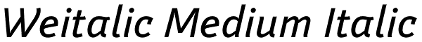 Weitalic Medium Italic Font