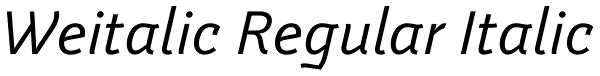 Weitalic Regular Italic Font