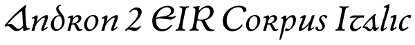 Andron 2 EIR Corpus Italic Font