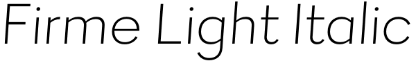 Firme Light Italic Font