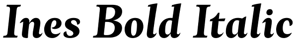 Ines Bold Italic Font