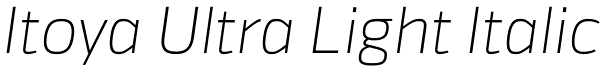 Itoya Ultra Light Italic Font