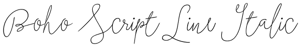 Boho Script Line Italic Font