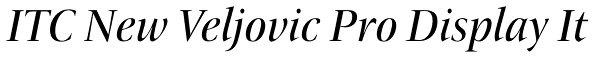 ITC New Veljovic Pro Display It Font