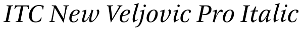 ITC New Veljovic Pro Italic Font