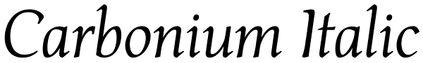 Carbonium Italic Font