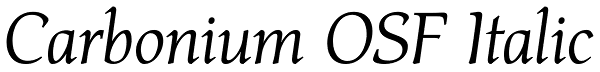 Carbonium OSF Italic Font