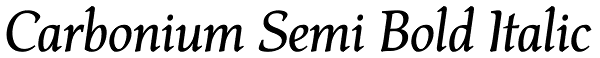 Carbonium Semi Bold Italic Font