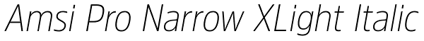 Amsi Pro Narrow XLight Italic Font