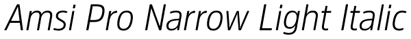 Amsi Pro Narrow Light Italic Font