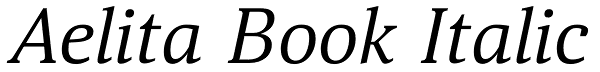 Aelita Book Italic Font