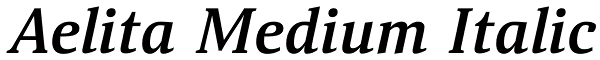 Aelita Medium Italic Font