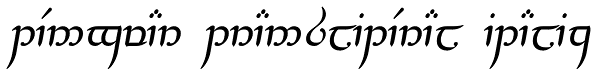 Tengwar Transliteral Italic Font