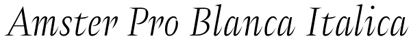 Amster Pro Blanca Italica Font