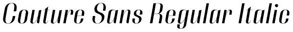 Couture Sans Regular Italic Font