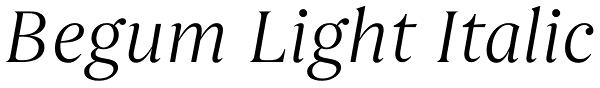 Begum Light Italic Font