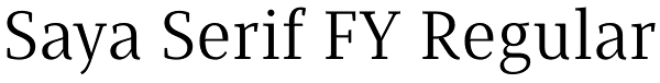 Saya Serif FY Regular Font
