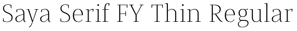 Saya Serif FY Thin Regular Font