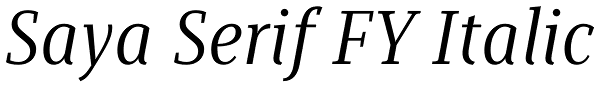 Saya Serif FY Italic Font